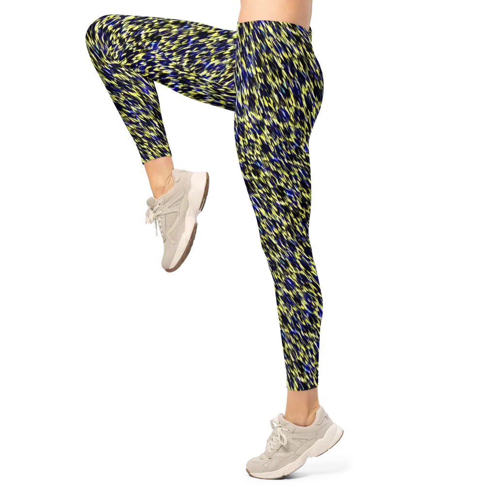 Lemon Lightning on Leggings — Left