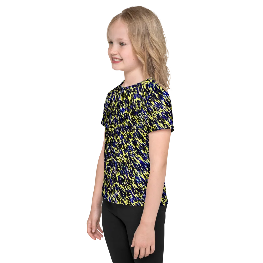 Lemon Lightning on Kids Crew Neck T-Shirt — Left