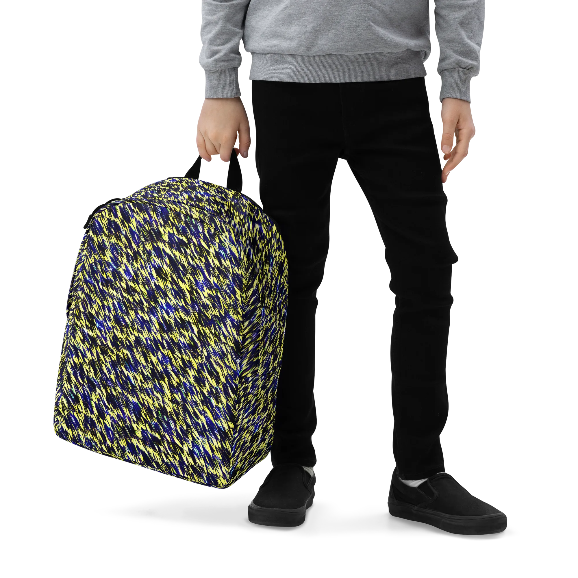 Lemon Lightning on Minimalist Backpack — Zoomed-in