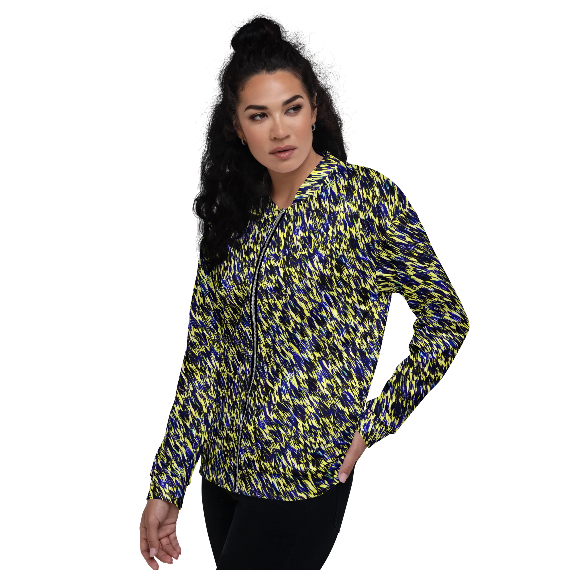 Lemon Lightning on Bomber Jacket — Left