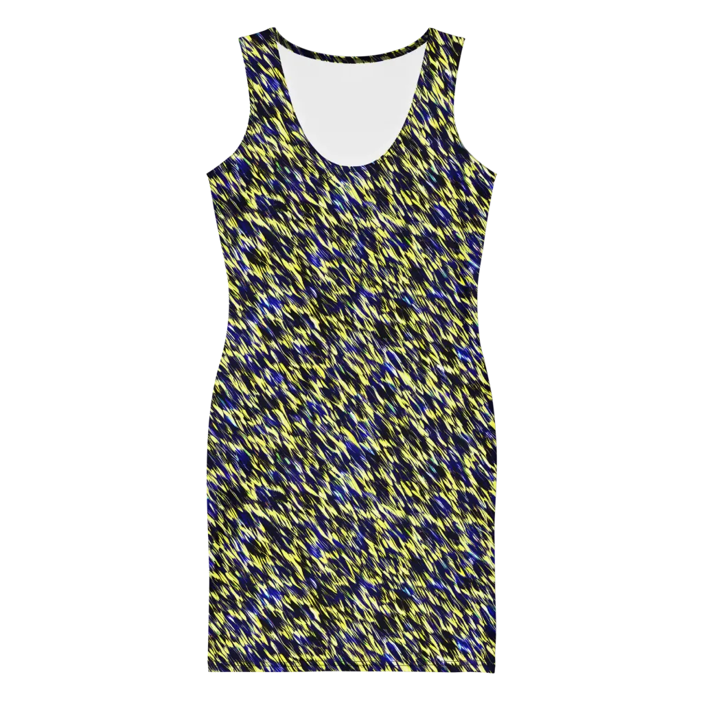 Lemon Lightning on Bodycon Dress — Front