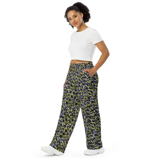 Lemon Lightning on a Wide-Leg Pants