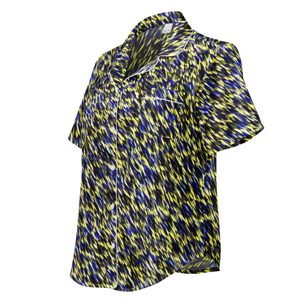 Lemon Lightning on Women's Short Sleeve Pajama Top — Left Front