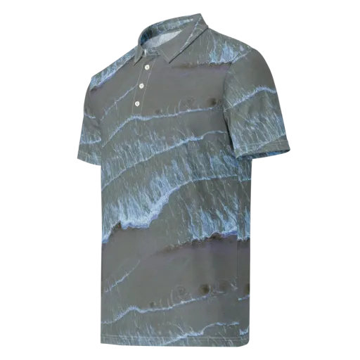Silver Surf on a Men's Slim Fit Polo Shirt
