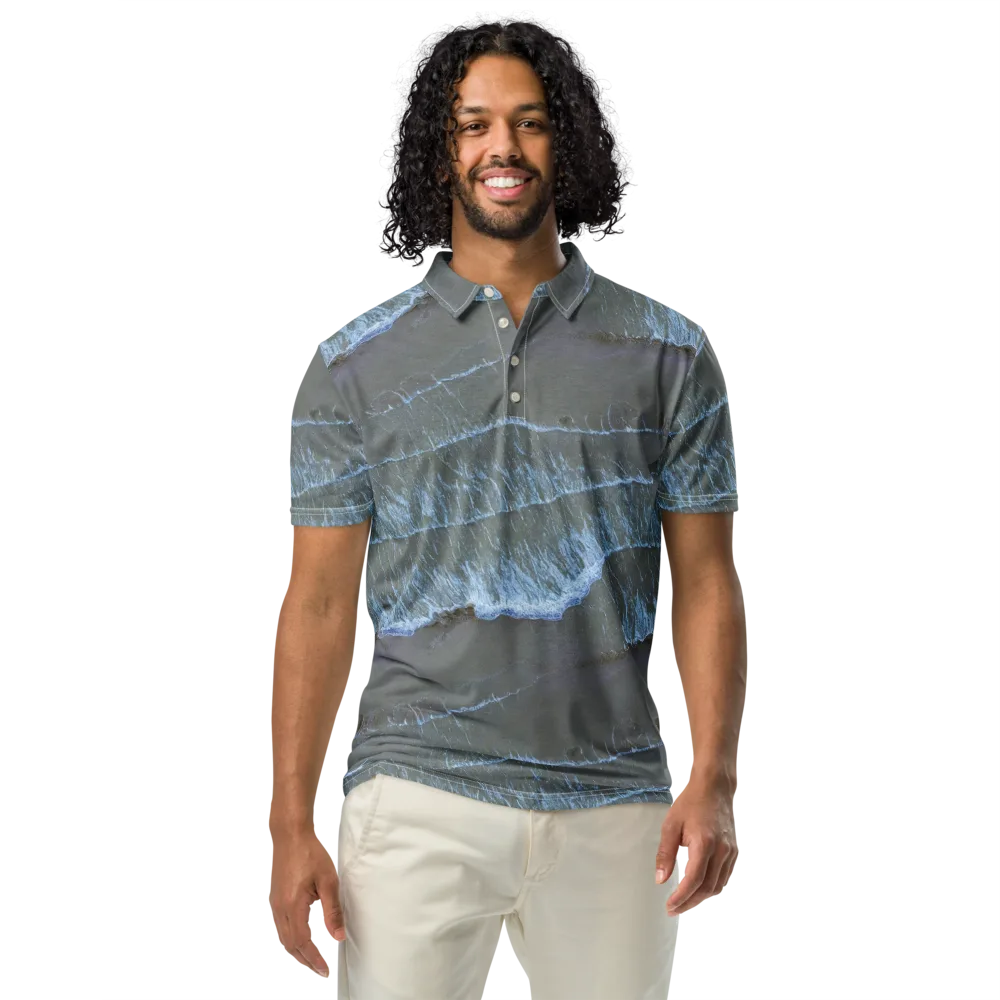 Silver Surf on Men's Slim Fit Polo Shirt — Front