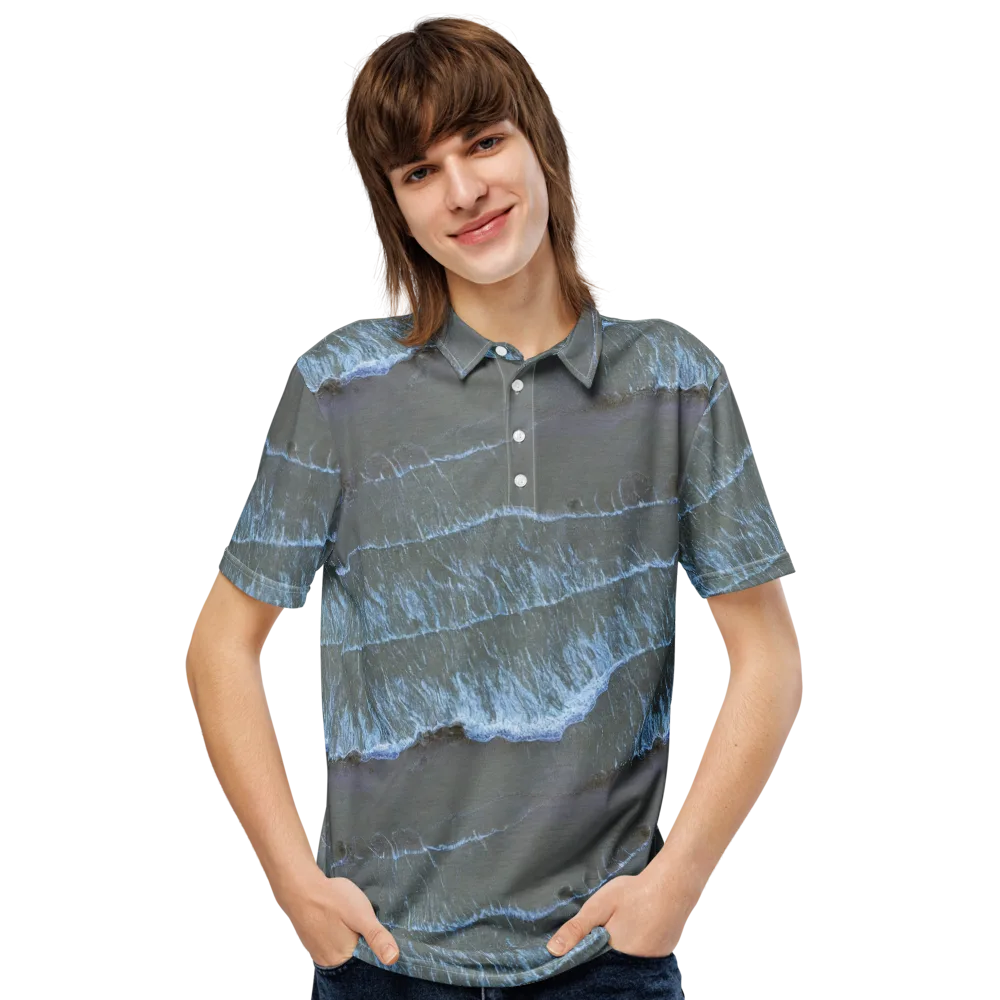 Silver Surf on Men's Slim Fit Polo Shirt — Front