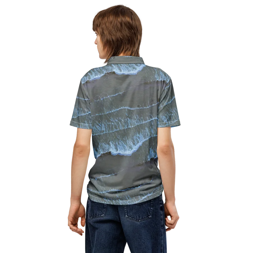 Silver Surf on Men's Slim Fit Polo Shirt — Back