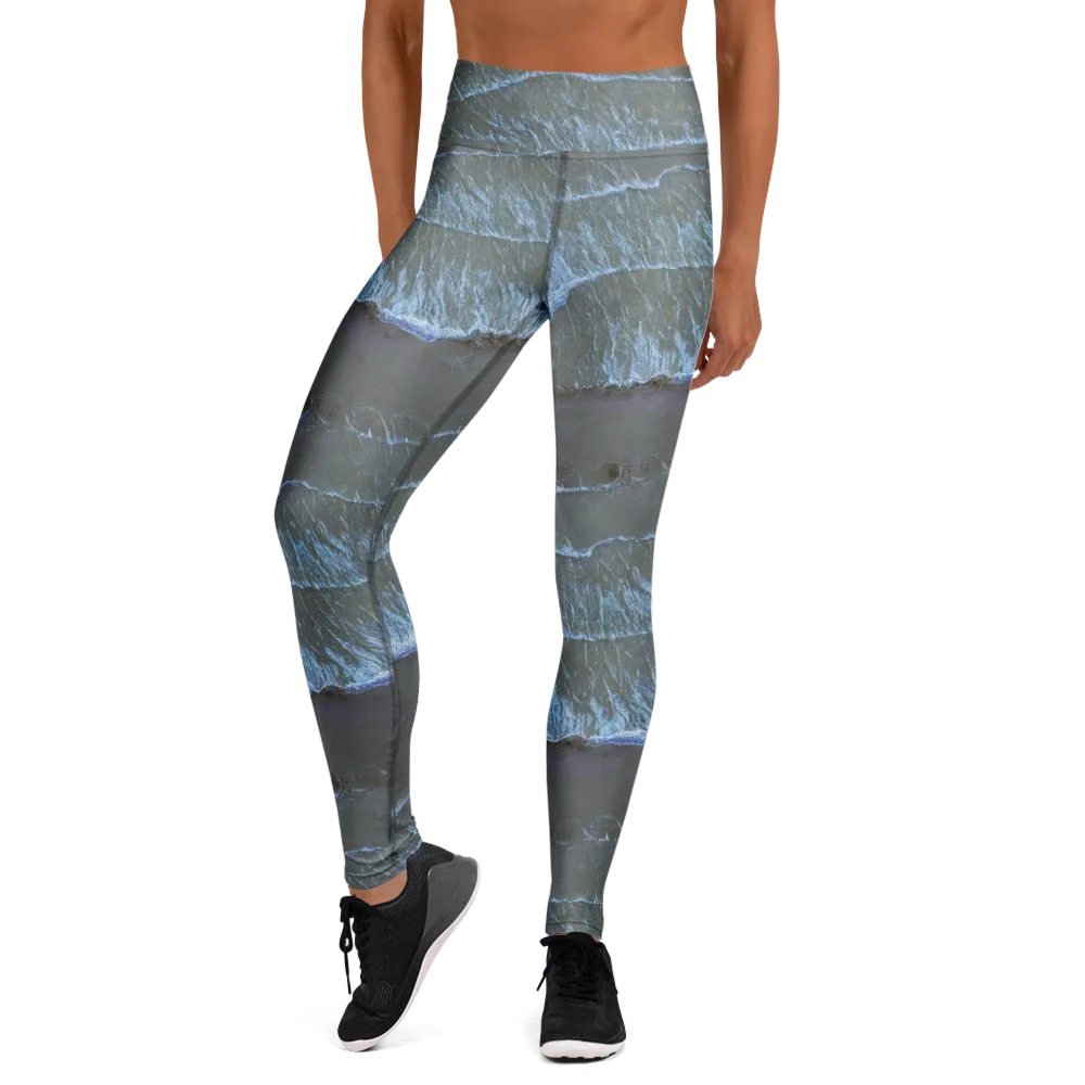 Silver Surf on Yoga Leggings — Front