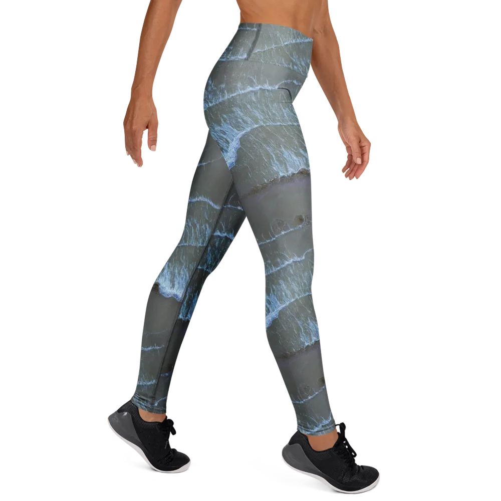 Silver Surf on Yoga Leggings — Right