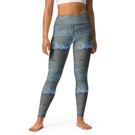 Silver Surf on a Yoga Leggings
