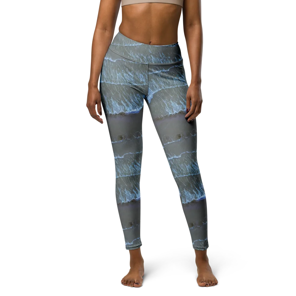 Silver Surf on Yoga Leggings — Front