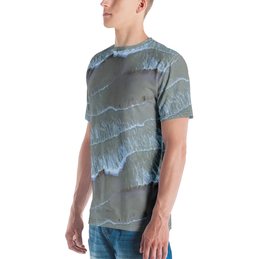 Silver Surf on Men's Crew Neck T-Shirt — Left