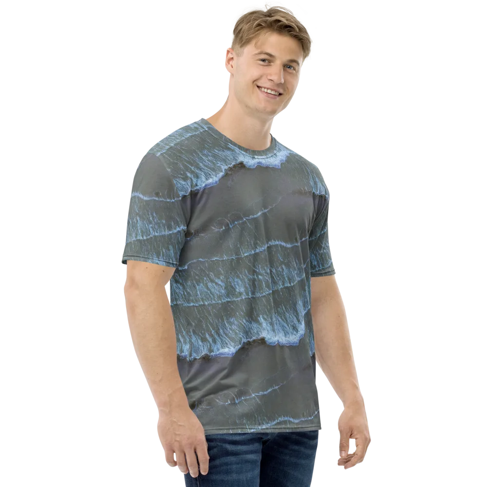 Silver Surf on Men's Crew Neck T-Shirt — Right