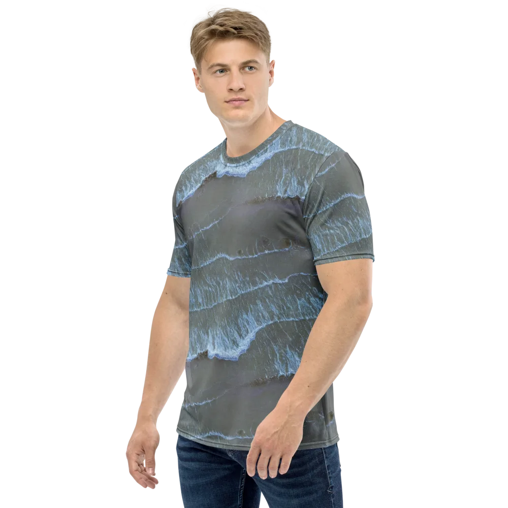 Silver Surf on Men's Crew Neck T-Shirt — Left