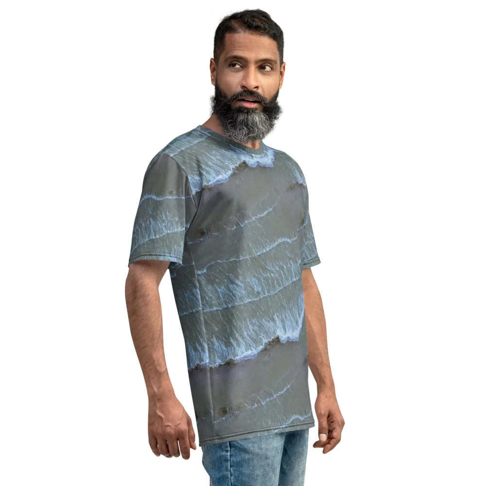 Silver Surf on Men's Crew Neck T-Shirt — Right