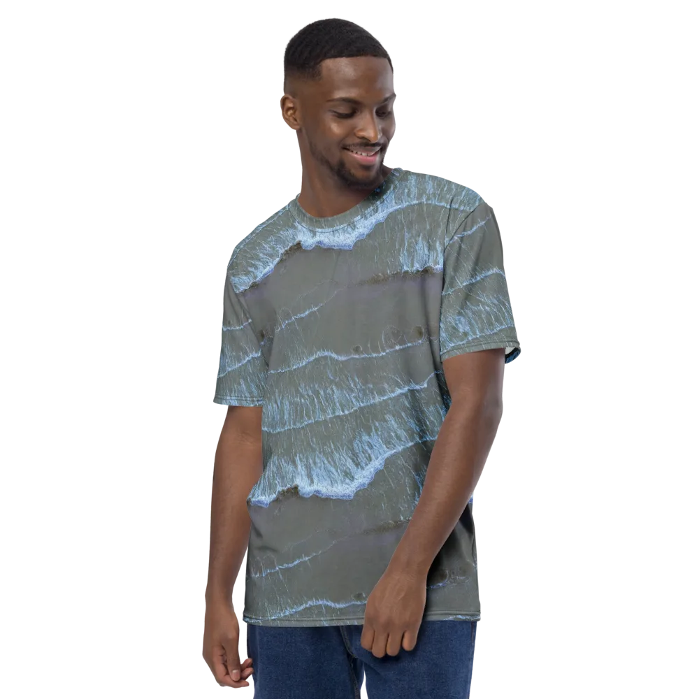 Silver Surf on Men's Crew Neck T-Shirt — Left