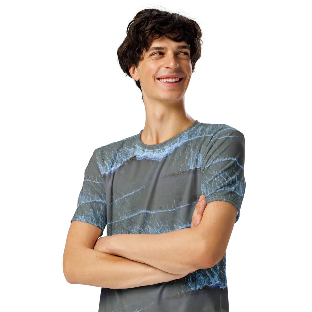 Silver Surf on Men's Crew Neck T-Shirt — Left Front