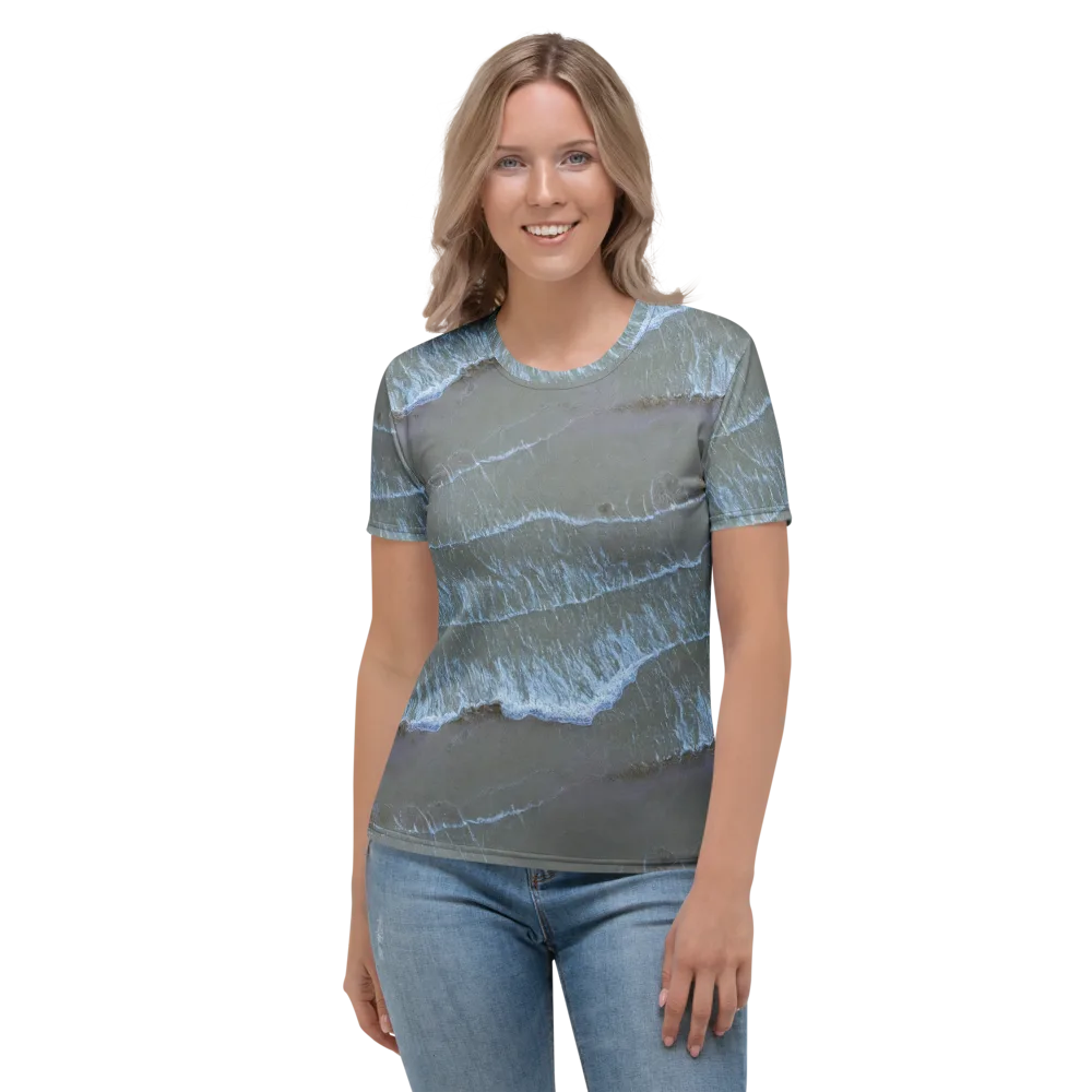 Silver Surf on Women's Crew Neck T-Shirt — Front