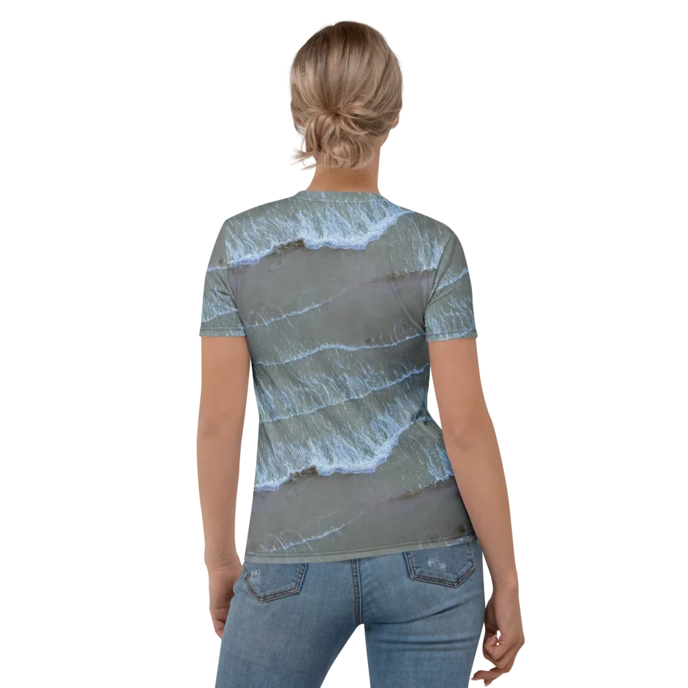 Silver Surf on Women's Crew Neck T-Shirt — Back