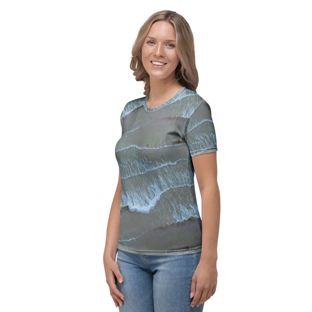 Silver Surf on Women's Crew Neck T-Shirt — Left