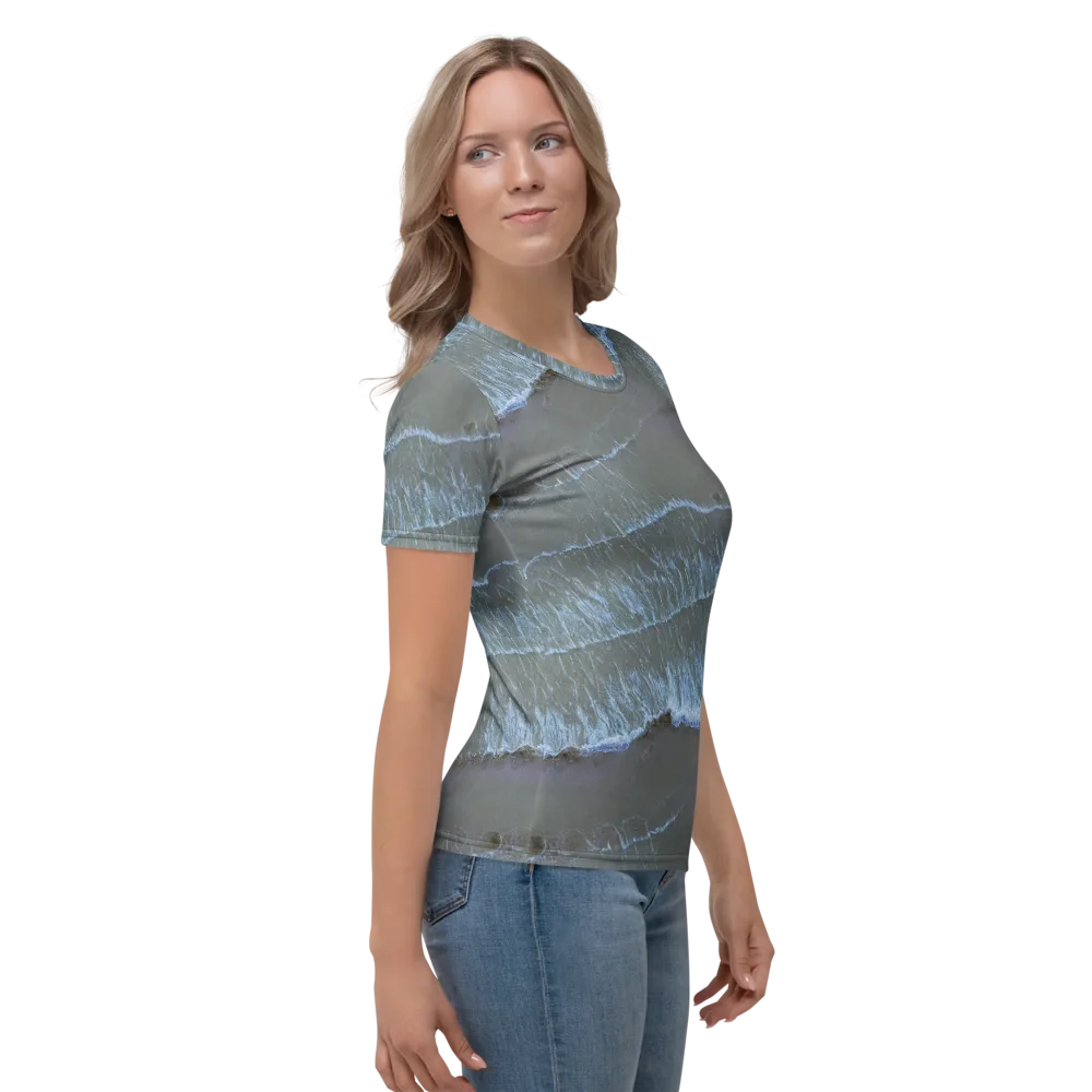 Silver Surf on Women's Crew Neck T-Shirt — Right