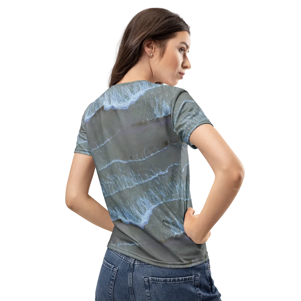 Silver Surf on Women's Crew Neck T-Shirt — Back