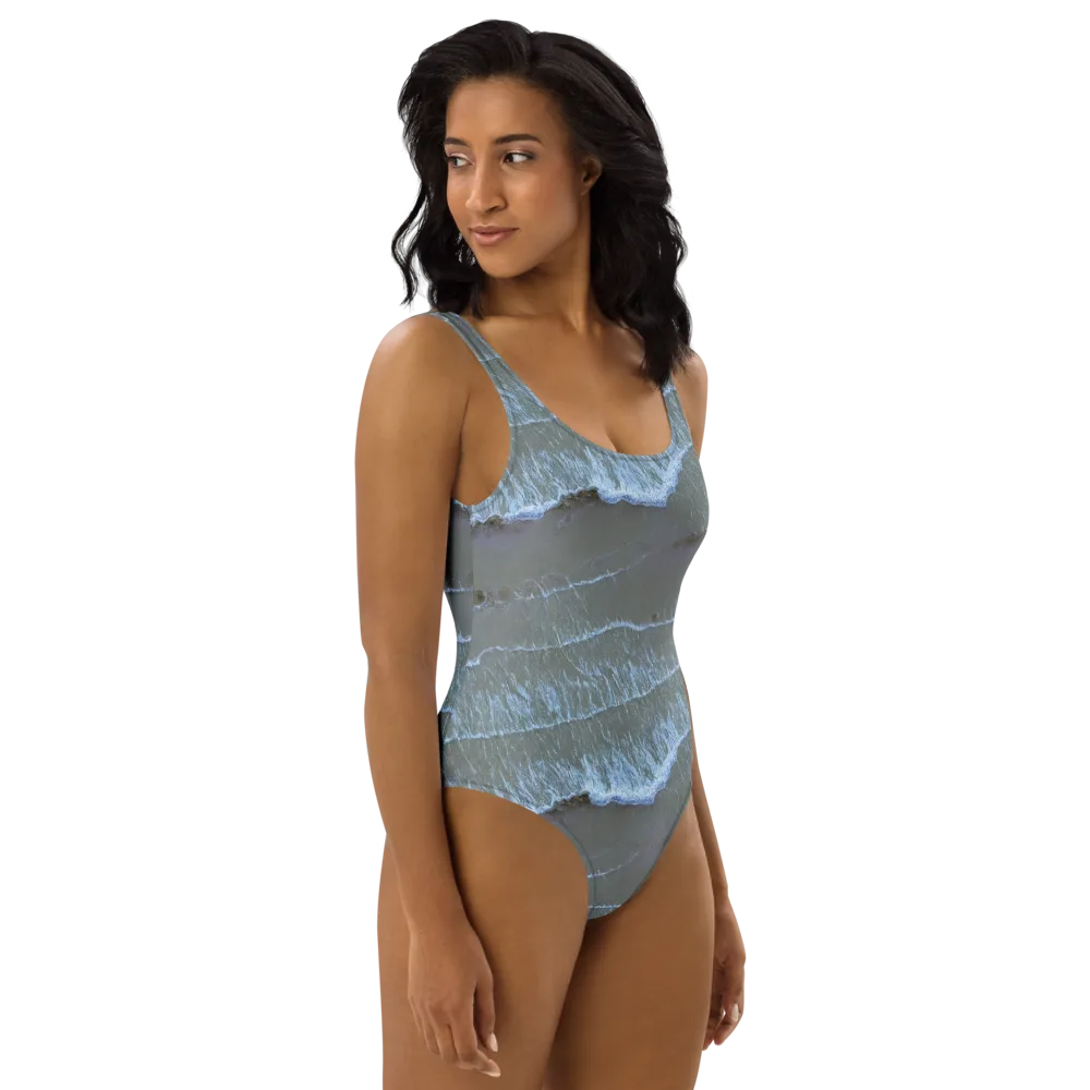 Silver Surf on One-Piece Swimsuit — Right