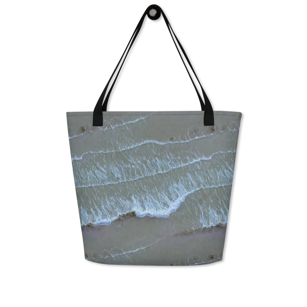 Silver Surf on Large Tote Bag W/ Pocket — Front