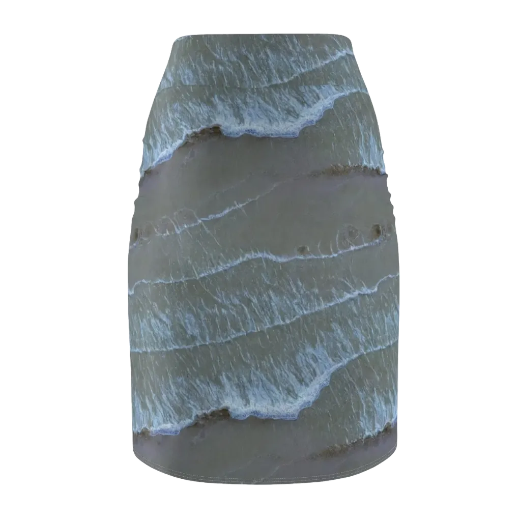 Silver Surf on Pencil Skirt — Back