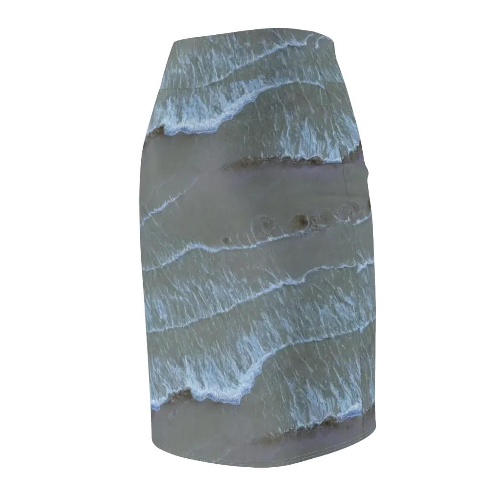 Silver Surf on Pencil Skirt — Back Side