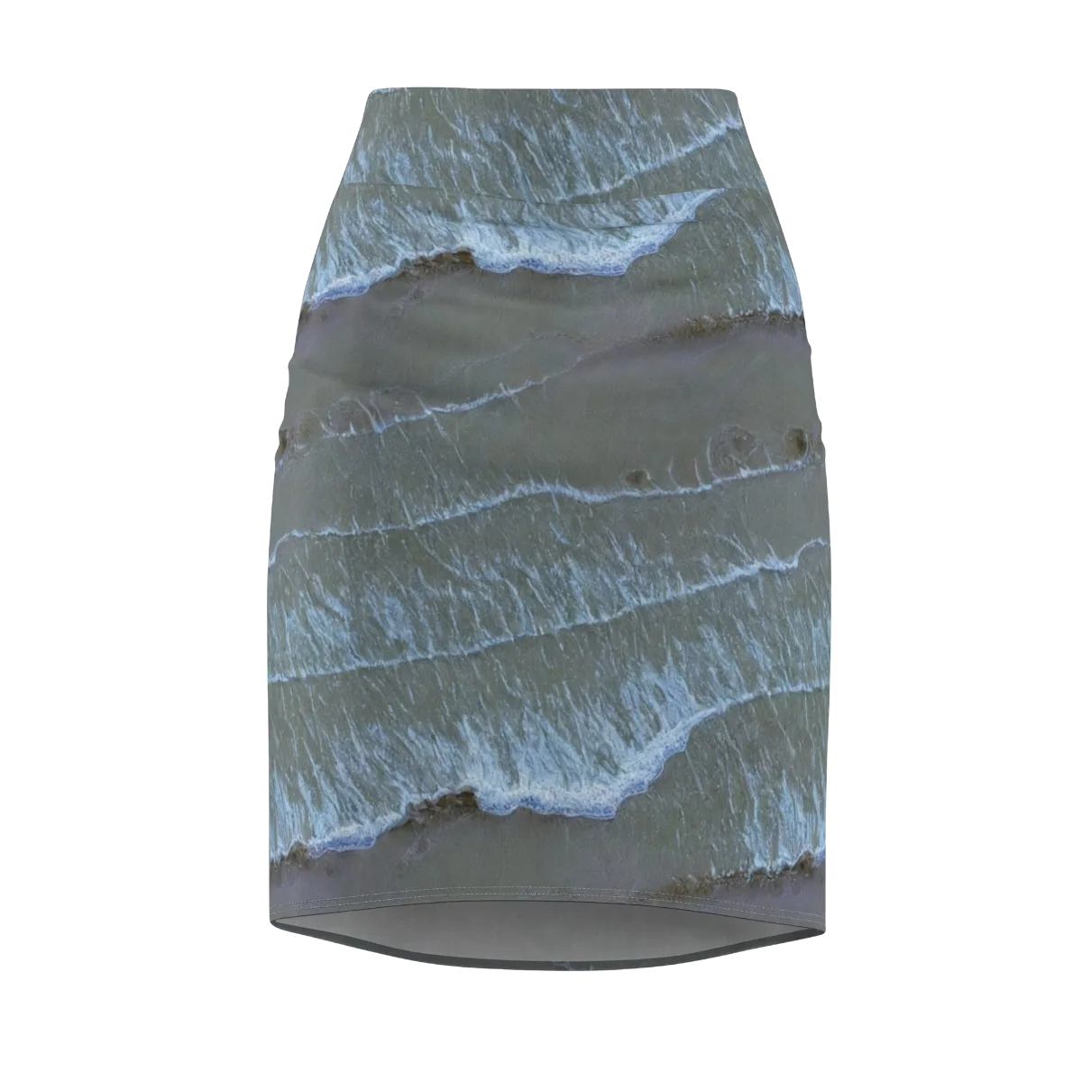 Silver Surf on Pencil Skirt — Front