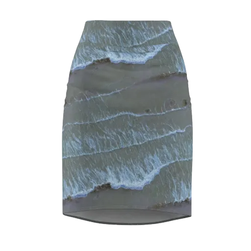 Silver Surf on a Pencil Skirt