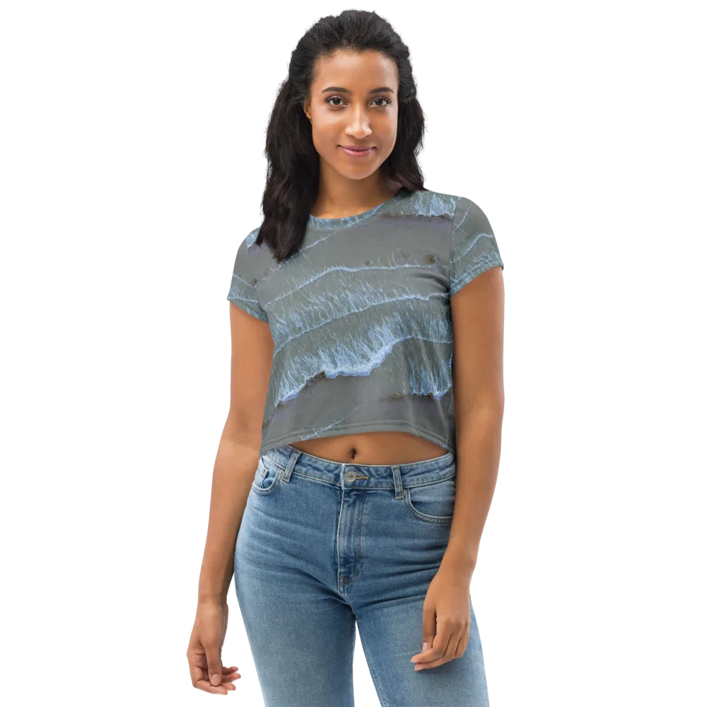 Silver Surf on Crop Tee — Front