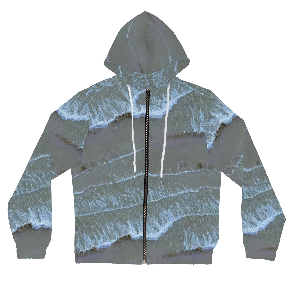 Silver Surf on Women's Full-Zip Hoodie — Front