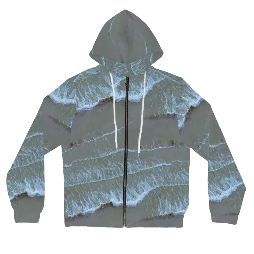 Silver Surf on a Women's Full-Zip Hoodie