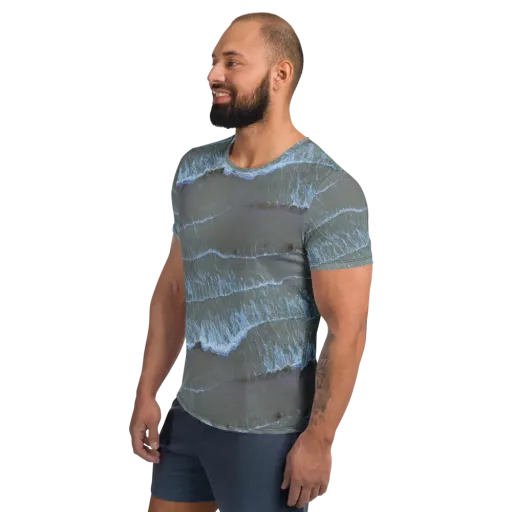 Silver Surf on a Men's Athletic T-Shirt