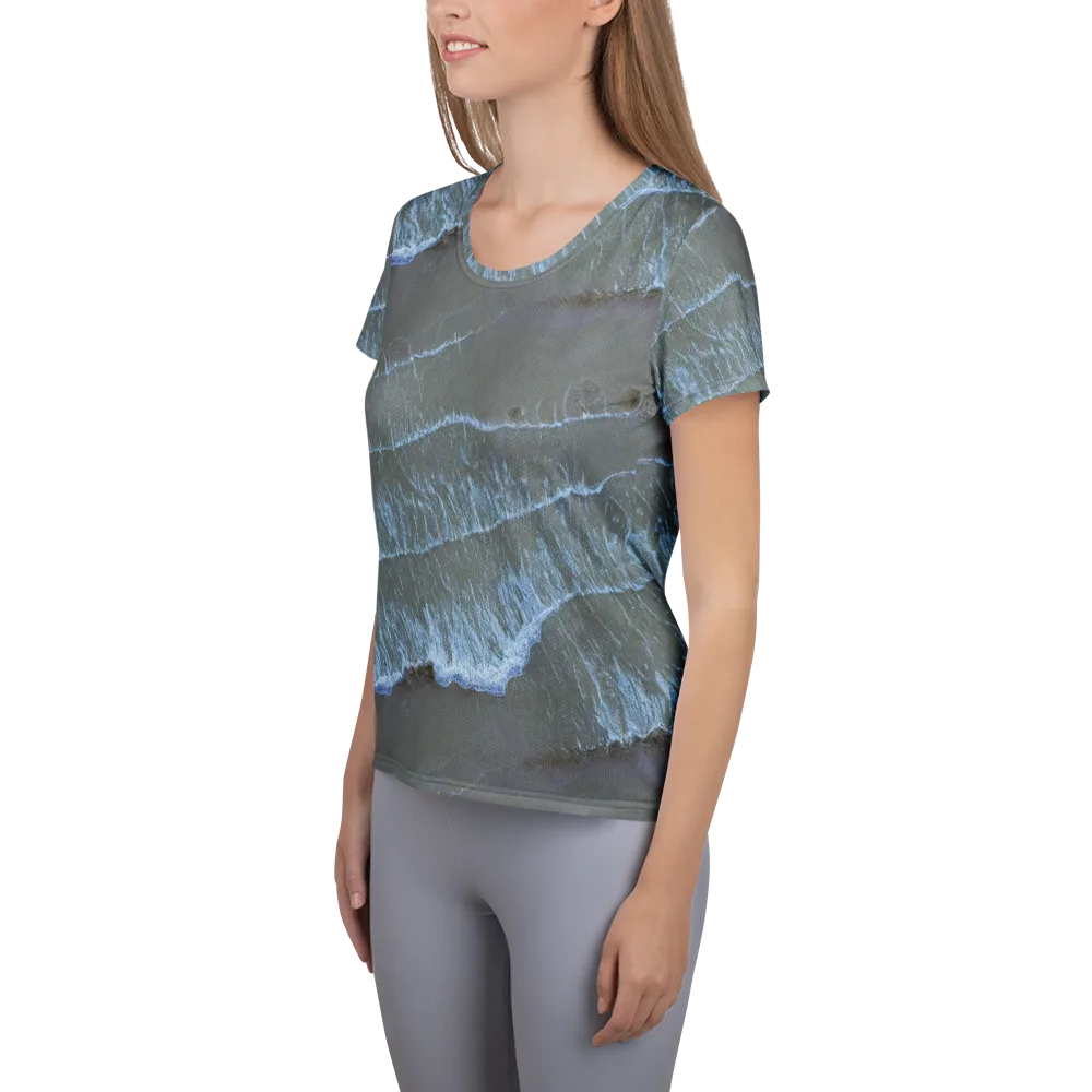 Silver Surf on Women's Athletic T-Shirt — Left