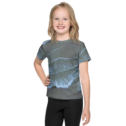 Silver Surf on a Kids Crew Neck T-Shirt