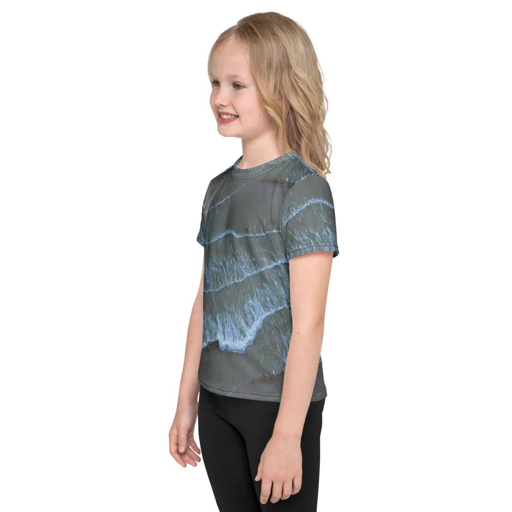 Silver Surf on Kids Crew Neck T-Shirt — Left