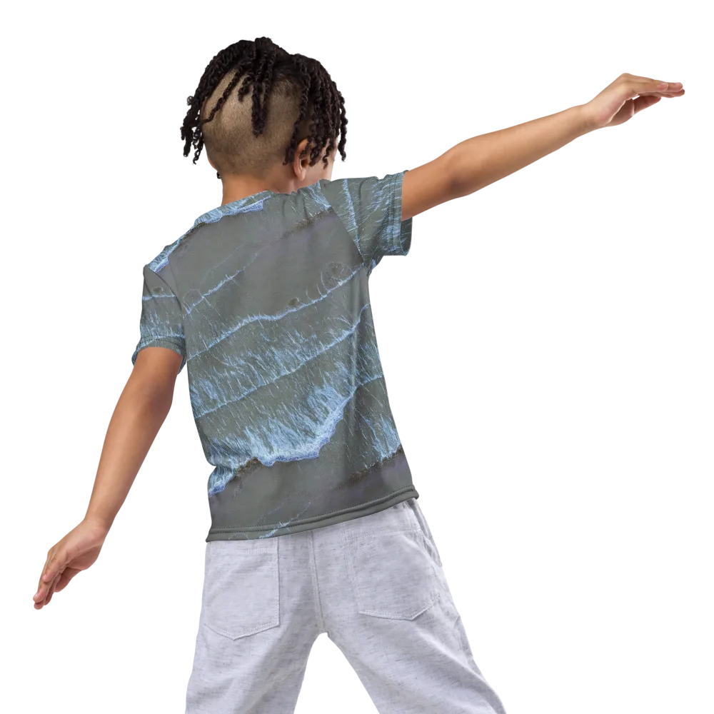 Silver Surf on Kids Crew Neck T-Shirt — Back