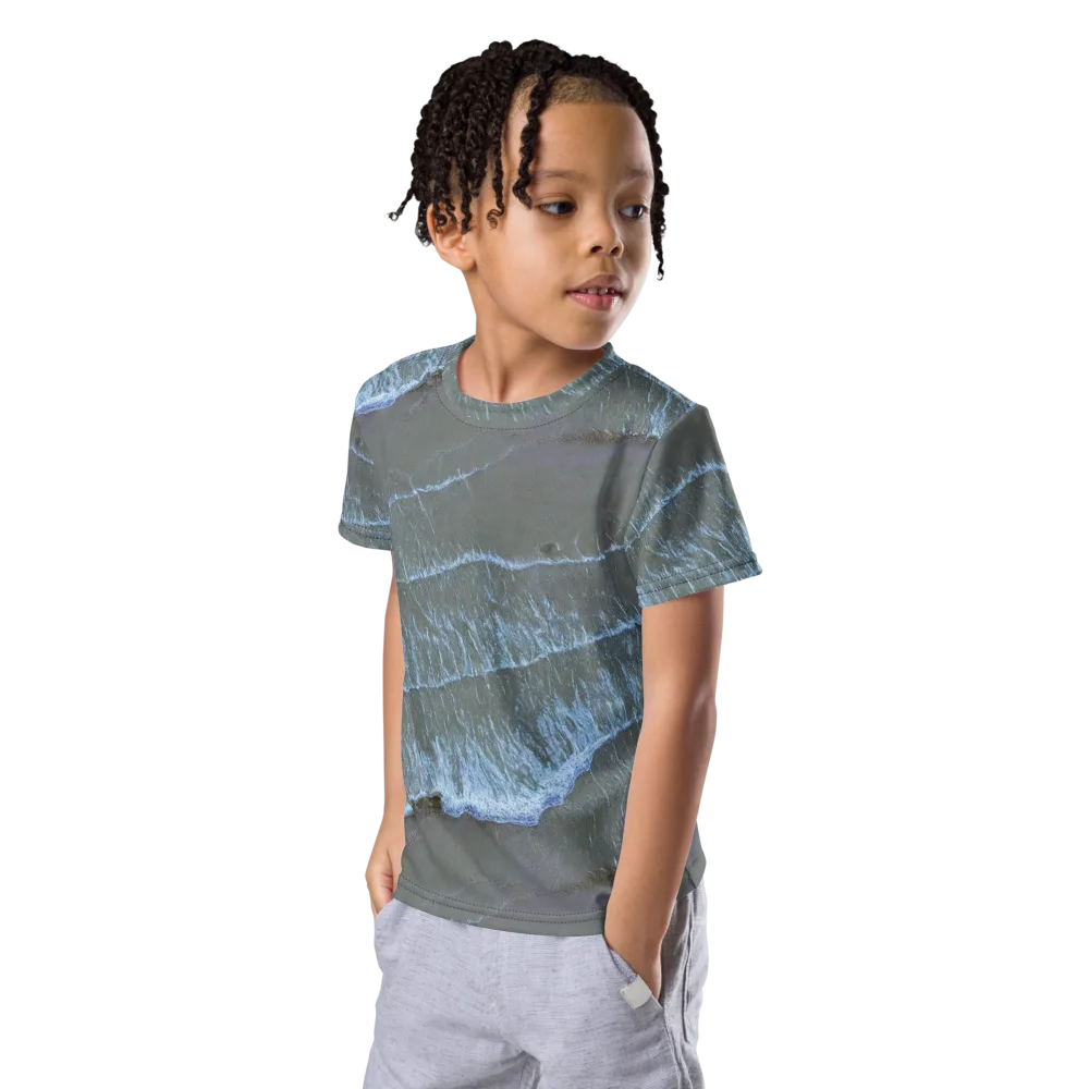 Silver Surf on Kids Crew Neck T-Shirt — Left Front