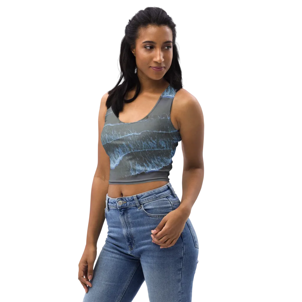 Silver Surf on Crop Top — Left Front