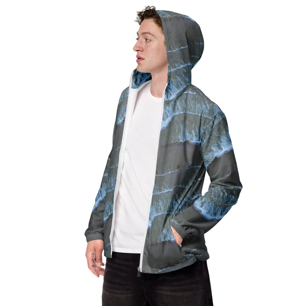 Silver Surf on Men's Windbreaker — Left Front
