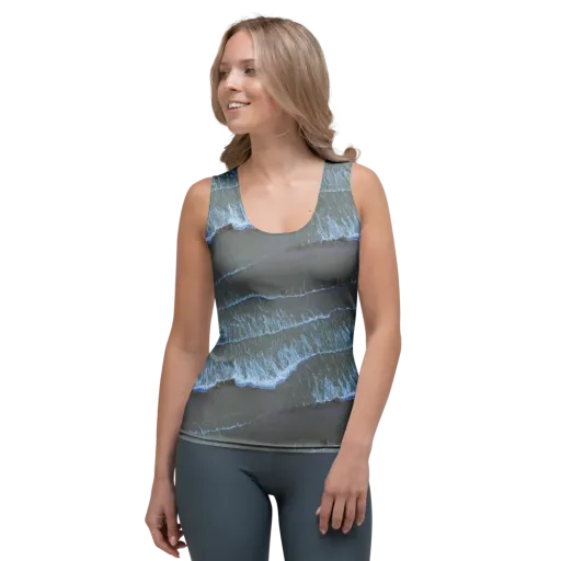 Silver Surf on a Women's Tank Top
