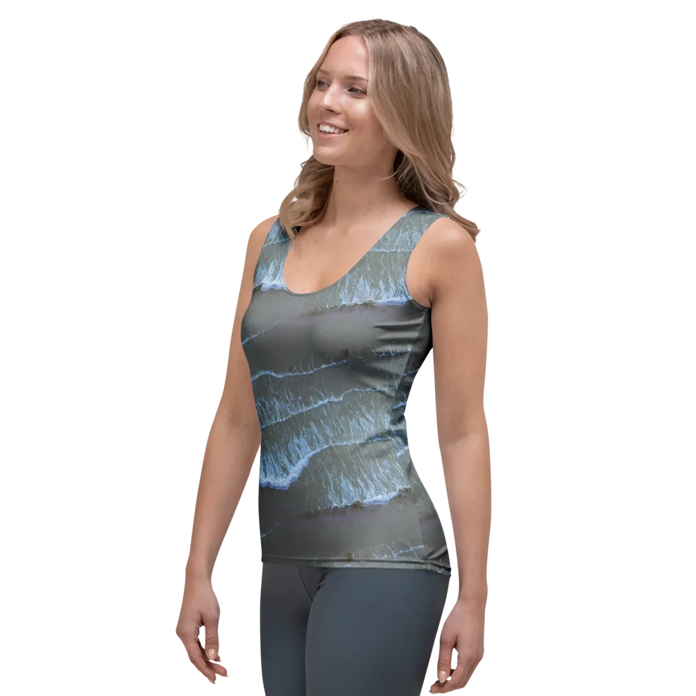 Silver Surf on Women's Tank Top — Left Front