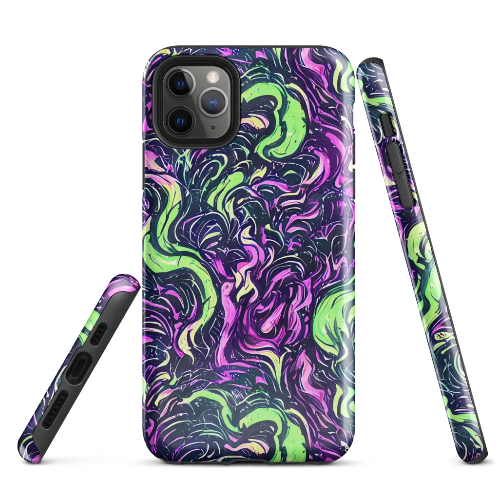 Neon Marbled Bloom on Tough Case for iPhone® — Front
