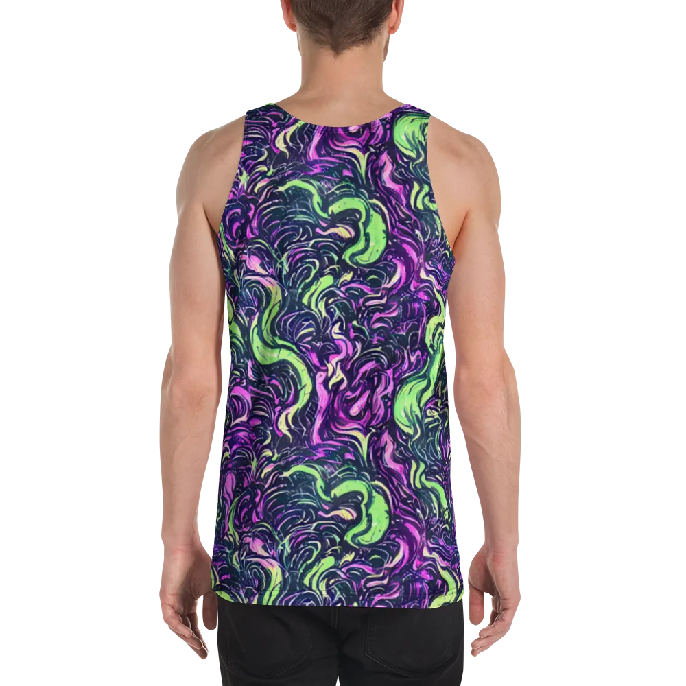 Neon Marbled Bloom on Men's Tank Top — Back