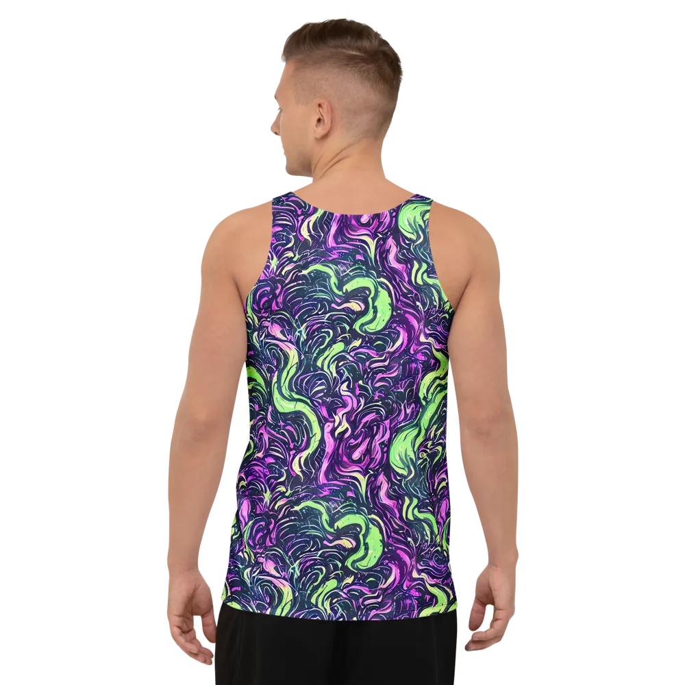 Neon Marbled Bloom on Men's Tank Top — Back
