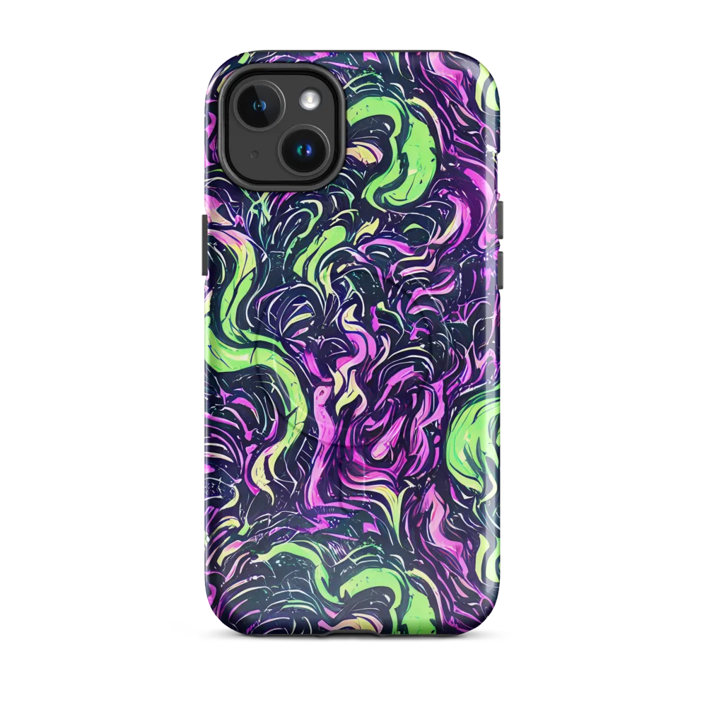 Neon Marbled Bloom on MagSafe Tough Case for iPhone® — Front