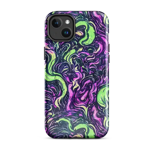 Neon Marbled Bloom on a MagSafe Tough Case for iPhone®